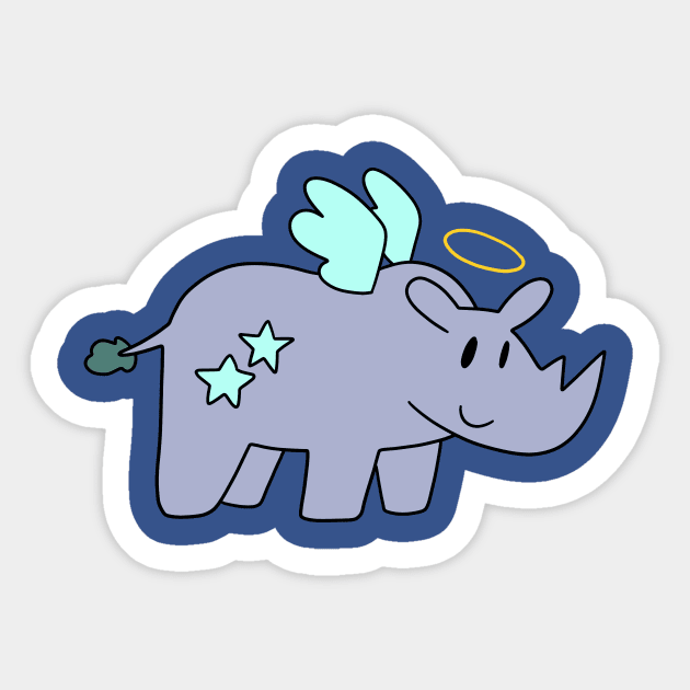 Angel Rhino Sticker by saradaboru